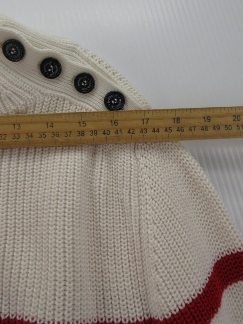 Barbour Sweater XL Shoreward Knit Nautical Breton Striped Chunky * - Picture 6 of 16